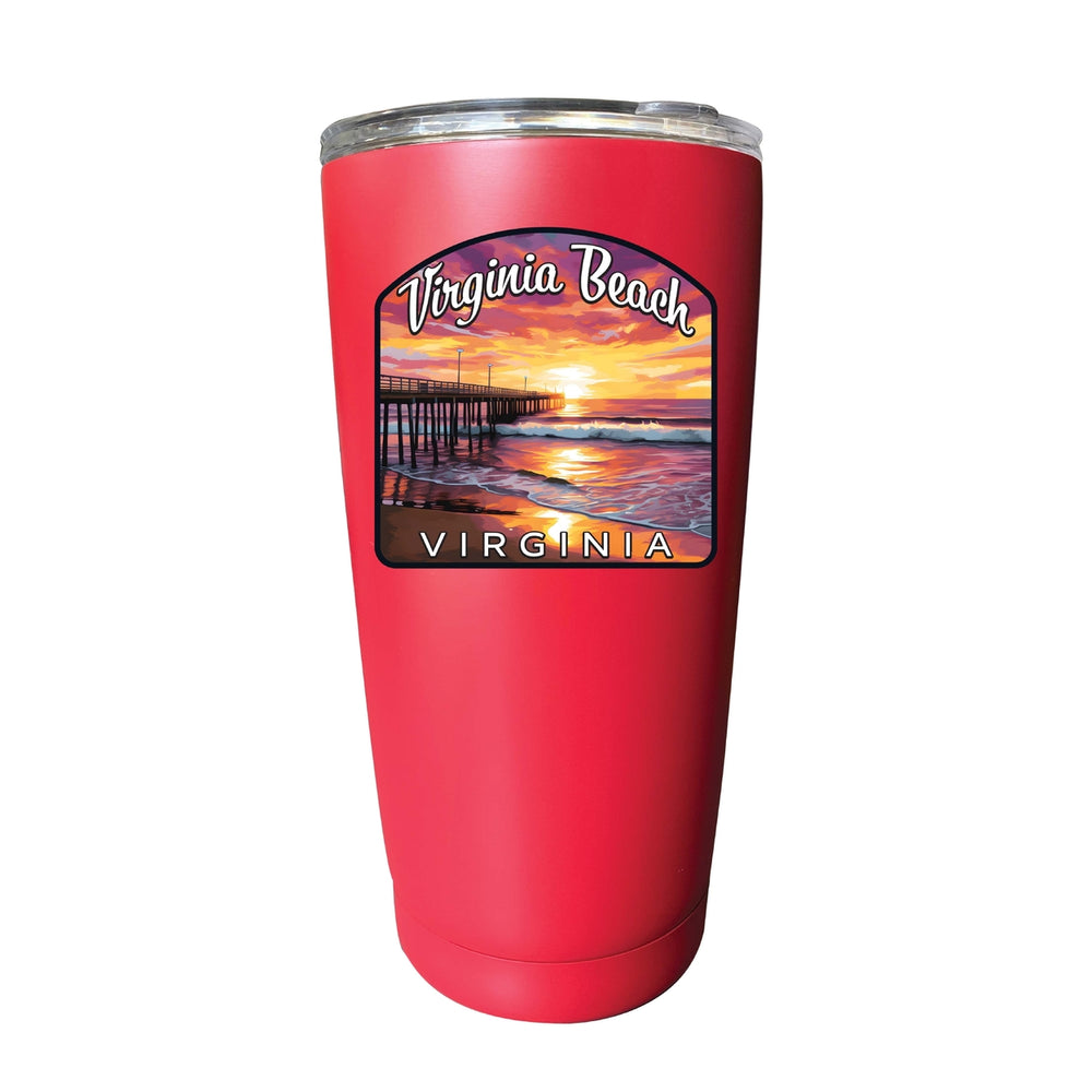 Virginia Beach Viginia Design A Souvenir 16 oz Insulated Tumbler STAINLESS STEEL Image 2