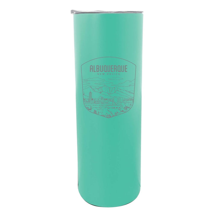 Albuquerque Mexico Souvenir 20 oz Engraved Insulated Stainless Steel Skinny Tumbler Image 1