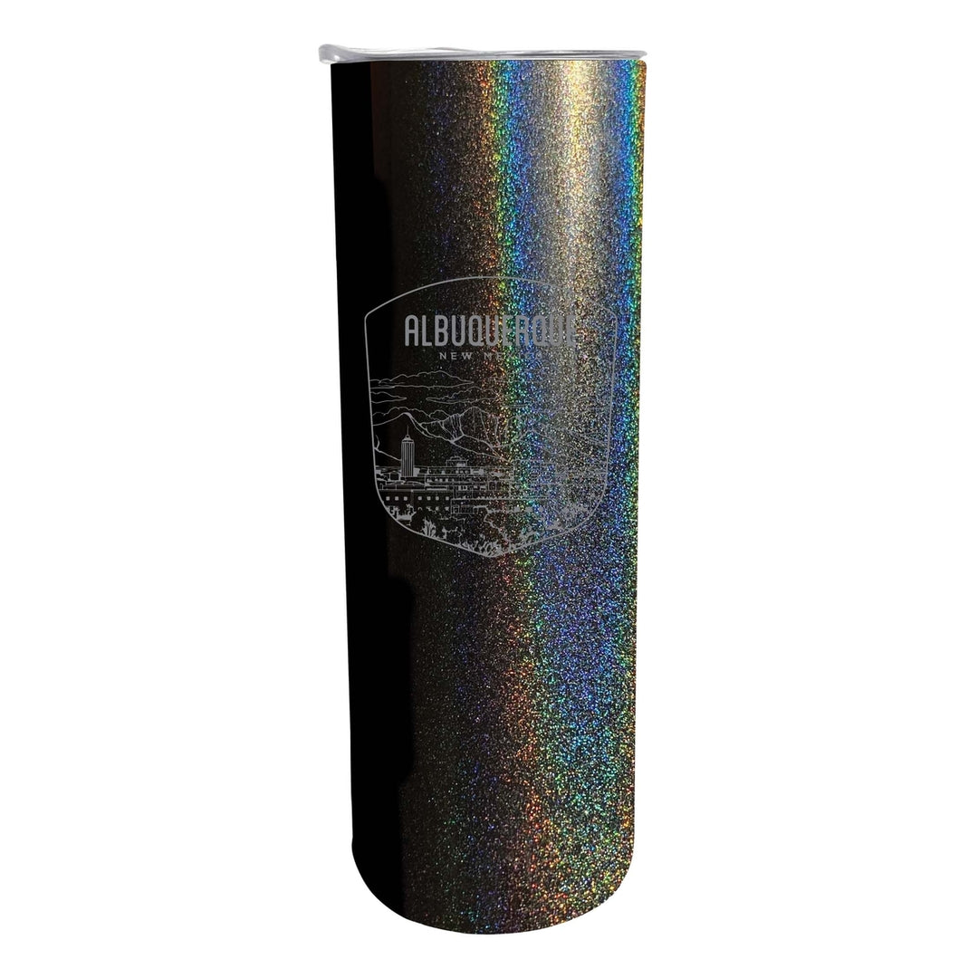 Albuquerque Mexico Souvenir 20 oz Engraved Insulated Stainless Steel Skinny Tumbler Image 3