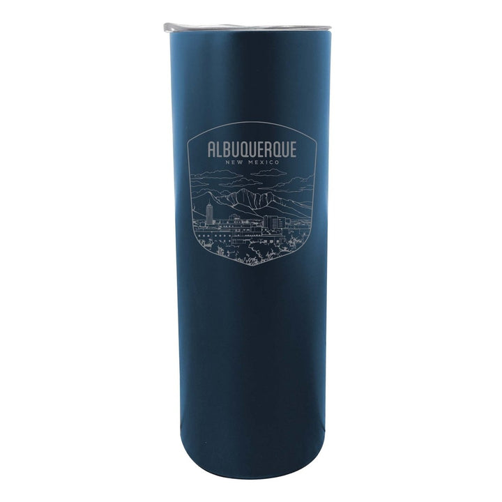 Albuquerque Mexico Souvenir 20 oz Engraved Insulated Stainless Steel Skinny Tumbler Image 5