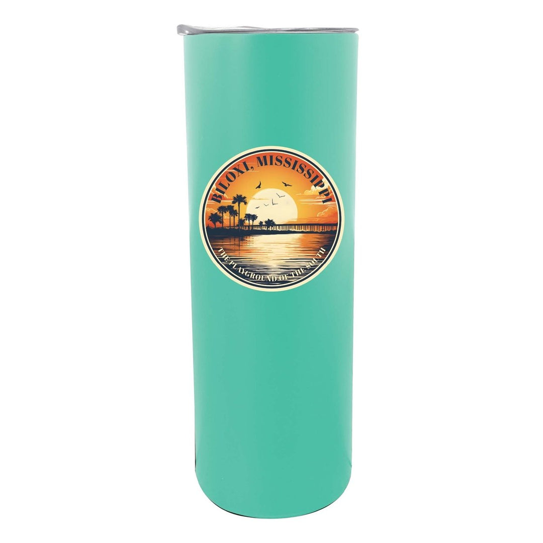 Biloxi Mississippi Design A Souvenir 20 oz Insulated Stainless Steel Skinny Tumbler Image 1