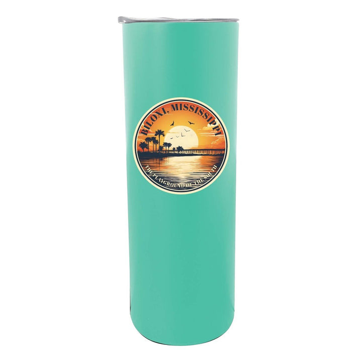 Biloxi Mississippi Design A Souvenir 20 oz Insulated Stainless Steel Skinny Tumbler Image 1