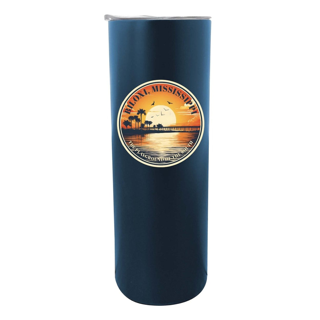 Biloxi Mississippi Design A Souvenir 20 oz Insulated Stainless Steel Skinny Tumbler Image 5