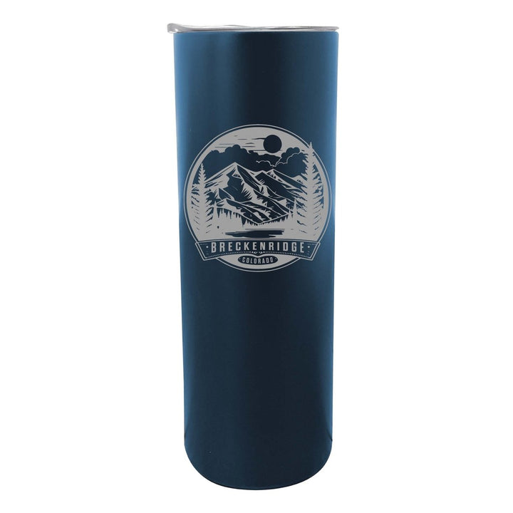 Breckenridge Colorado Souvenir 20 oz Engraved Insulated Stainless Steel Skinny Tumbler Image 1