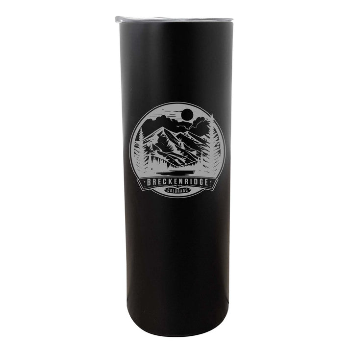 Breckenridge Colorado Souvenir 20 oz Engraved Insulated Stainless Steel Skinny Tumbler Image 2