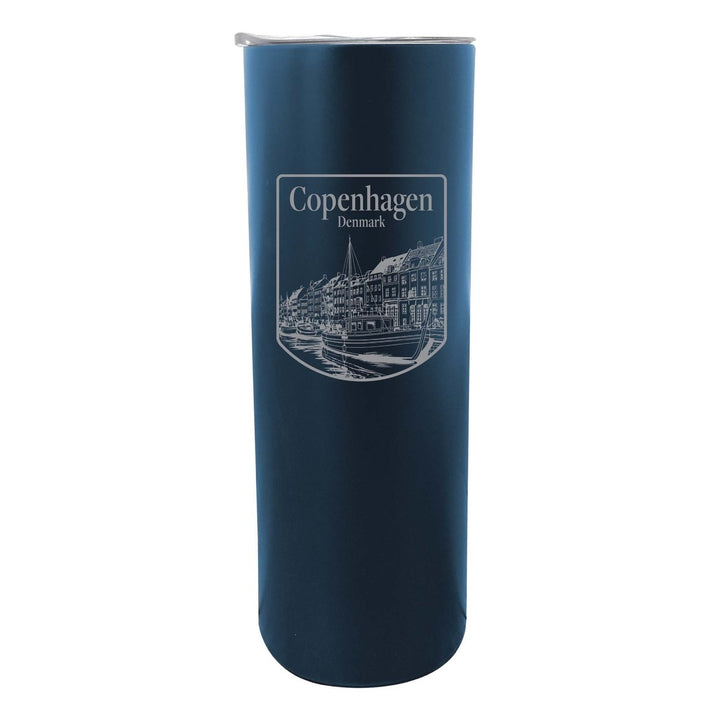 Copenhagen Denmark Souvenir 20 oz Engraved Insulated Stainless Steel Skinny Tumbler Image 4