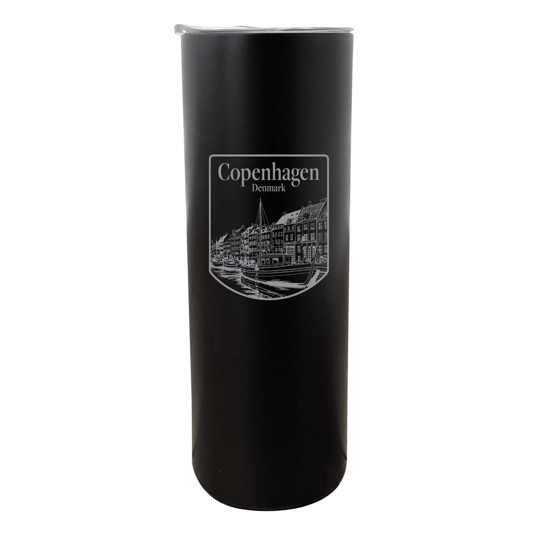 Copenhagen Denmark Souvenir 20 oz Engraved Insulated Stainless Steel Skinny Tumbler Image 6