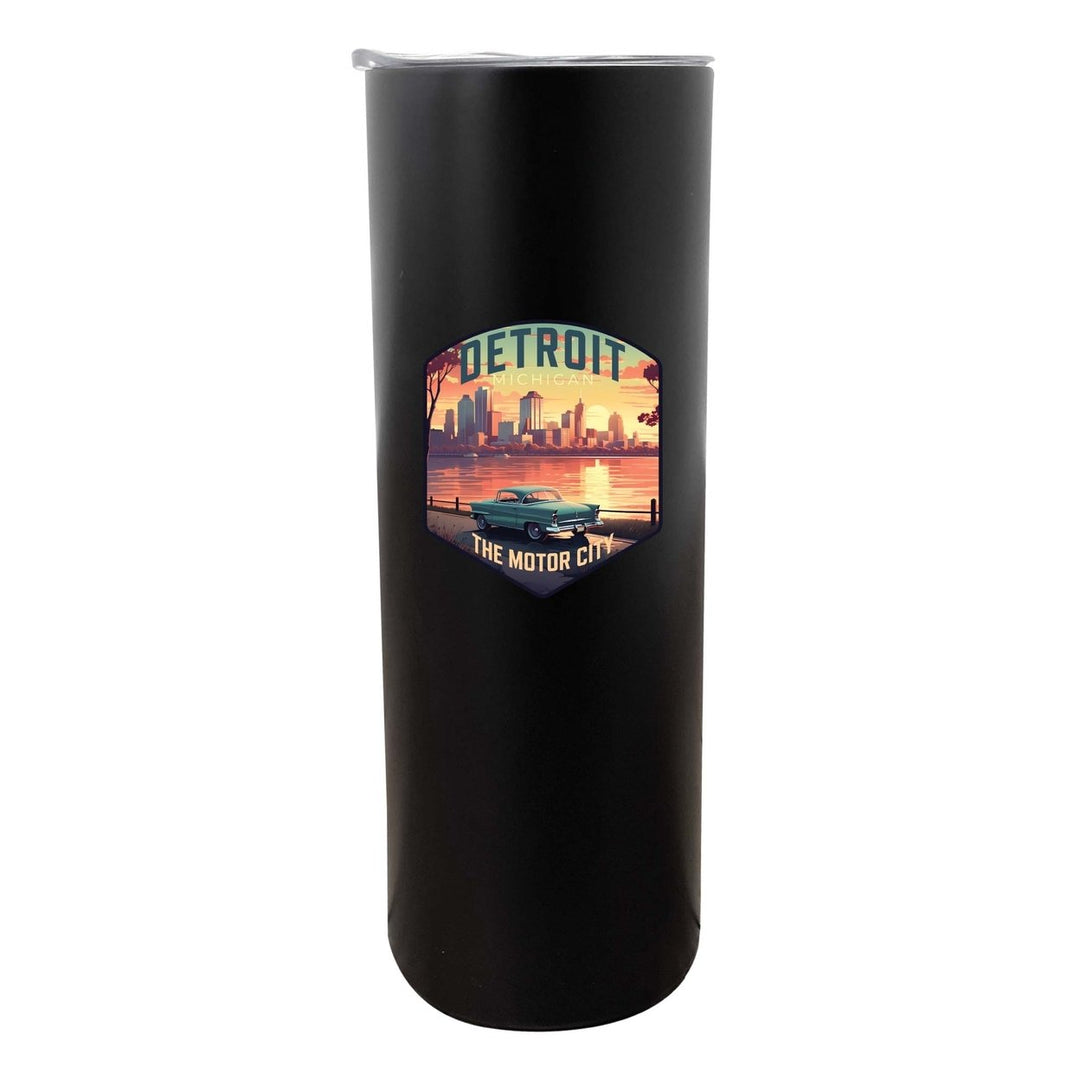 Detroit Michigan Design A Souvenir 20 oz Insulated Stainless Steel Skinny Tumbler Image 1