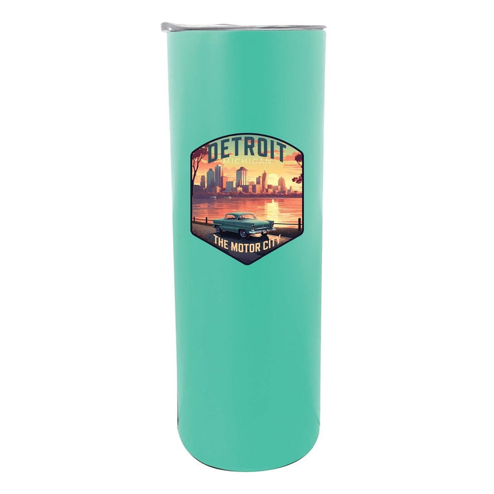 Detroit Michigan Design A Souvenir 20 oz Insulated Stainless Steel Skinny Tumbler Image 1