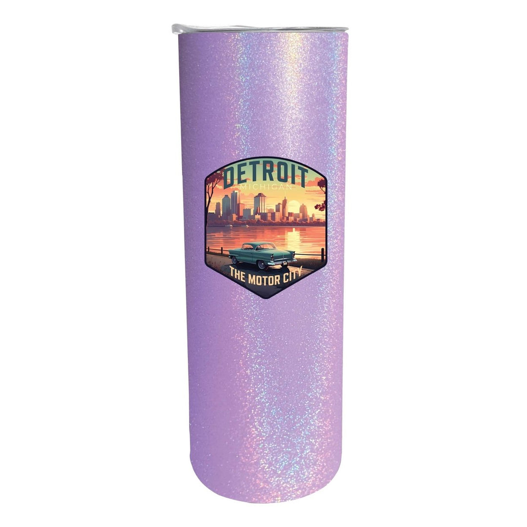 Detroit Michigan Design A Souvenir 20 oz Insulated Stainless Steel Skinny Tumbler Image 4