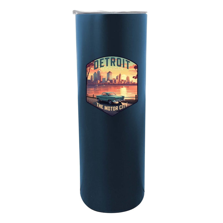 Detroit Michigan Design A Souvenir 20 oz Insulated Stainless Steel Skinny Tumbler Image 5