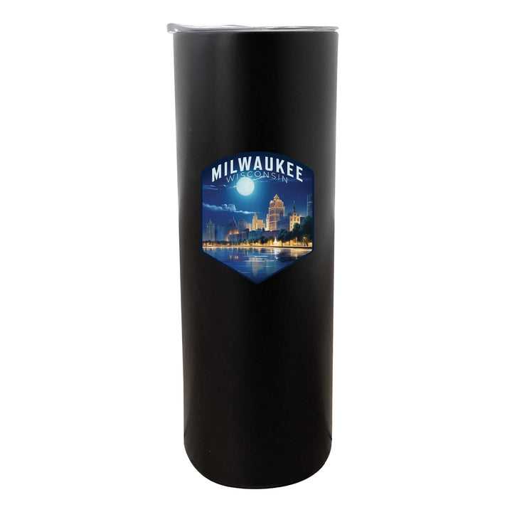 Milwaukee Wisconsin Design B Souvenir 20 oz Insulated Stainless Steel Skinny Tumbler Image 1