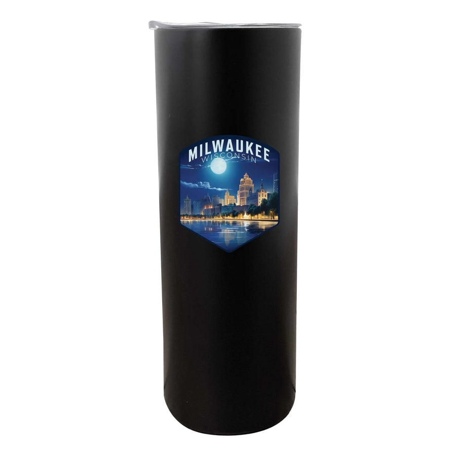 Milwaukee Wisconsin Design B Souvenir 20 oz Insulated Stainless Steel Skinny Tumbler Image 1