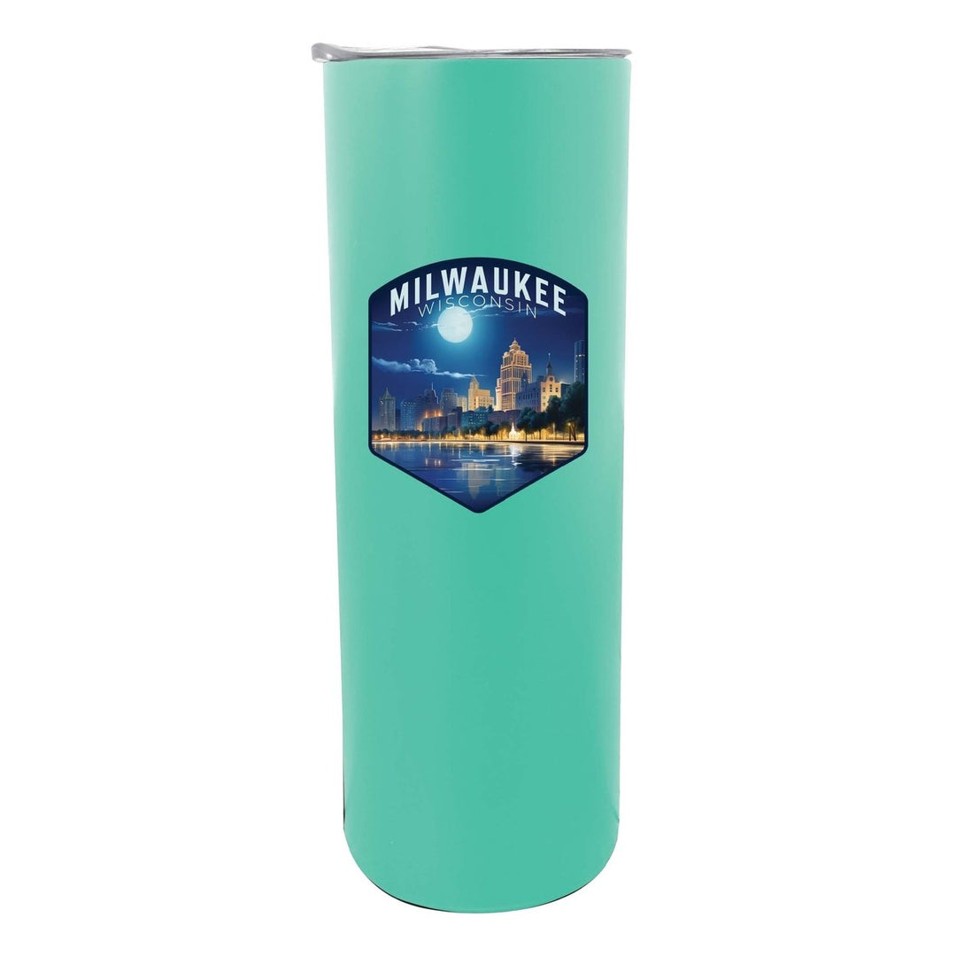 Milwaukee Wisconsin Design B Souvenir 20 oz Insulated Stainless Steel Skinny Tumbler Image 5