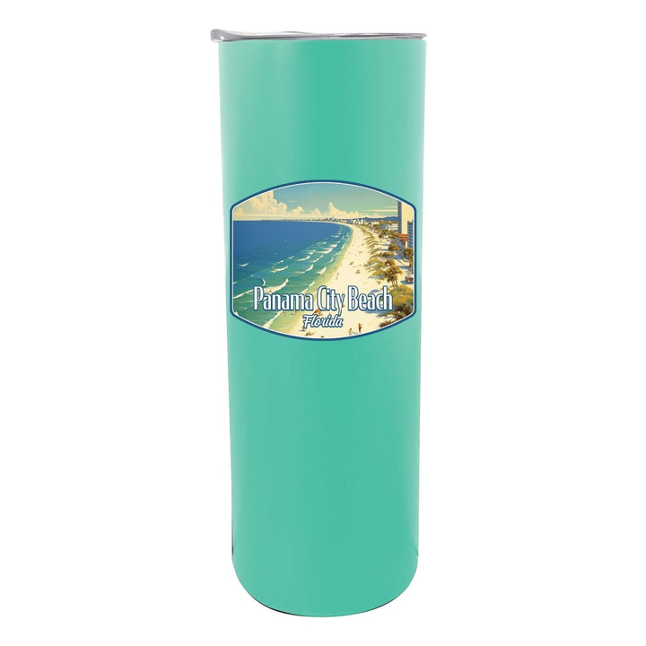 Panama City Beach Florida Design A Souvenir 20 oz Insulated Stainless Steel Skinny Tumbler Image 1