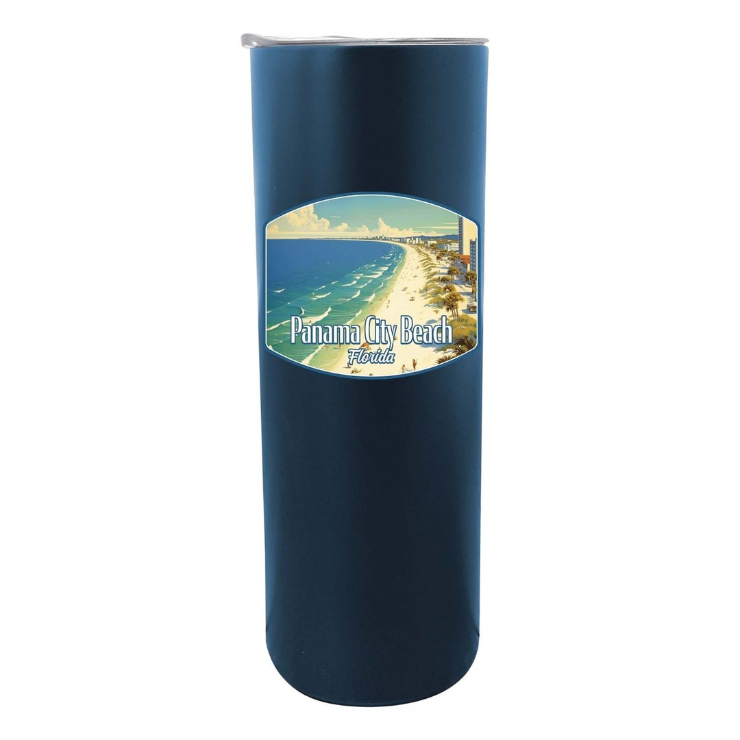 Panama City Beach Florida Design A Souvenir 20 oz Insulated Stainless Steel Skinny Tumbler Image 1