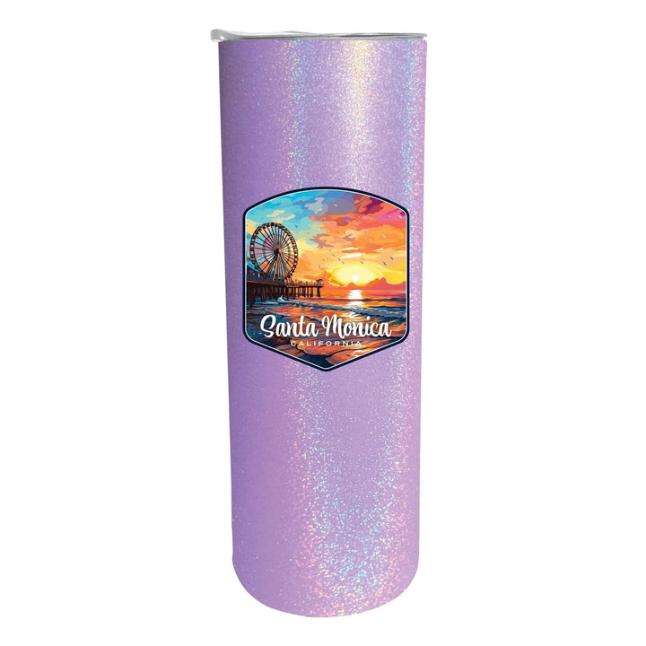 Santa Monica California Design A Souvenir 20 oz Insulated Stainless Steel Skinny Tumbler Image 1