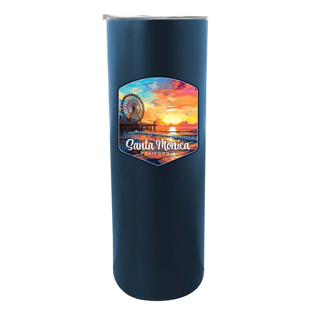 Santa Monica California Design A Souvenir 20 oz Insulated Stainless Steel Skinny Tumbler Image 2