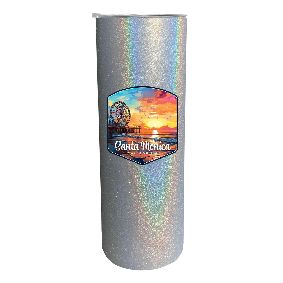 Santa Monica California Design A Souvenir 20 oz Insulated Stainless Steel Skinny Tumbler Image 4