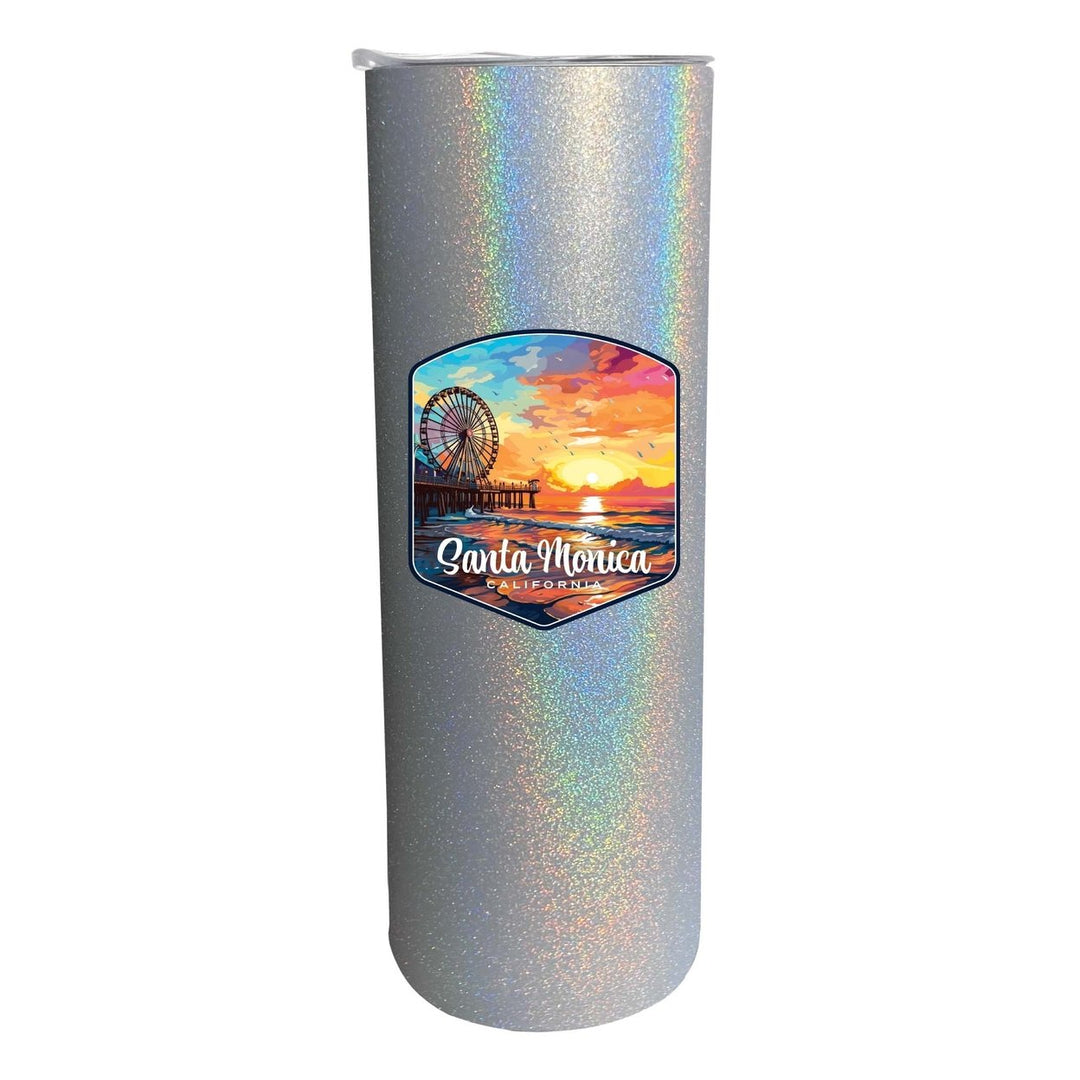 Santa Monica California Design A Souvenir 20 oz Insulated Stainless Steel Skinny Tumbler Image 1