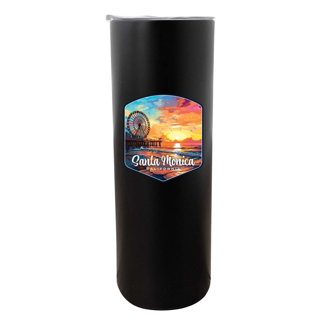 Santa Monica California Design A Souvenir 20 oz Insulated Stainless Steel Skinny Tumbler Image 6