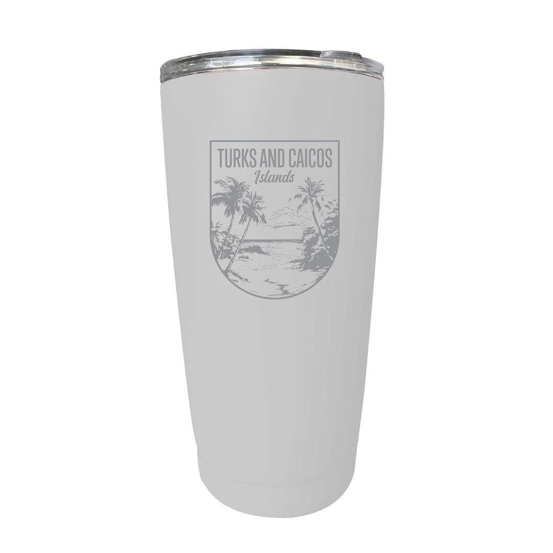 Turks and Caicos Islands Souvenir 16 oz Engraved Stainless Steel Insulated Tumbler Image 1