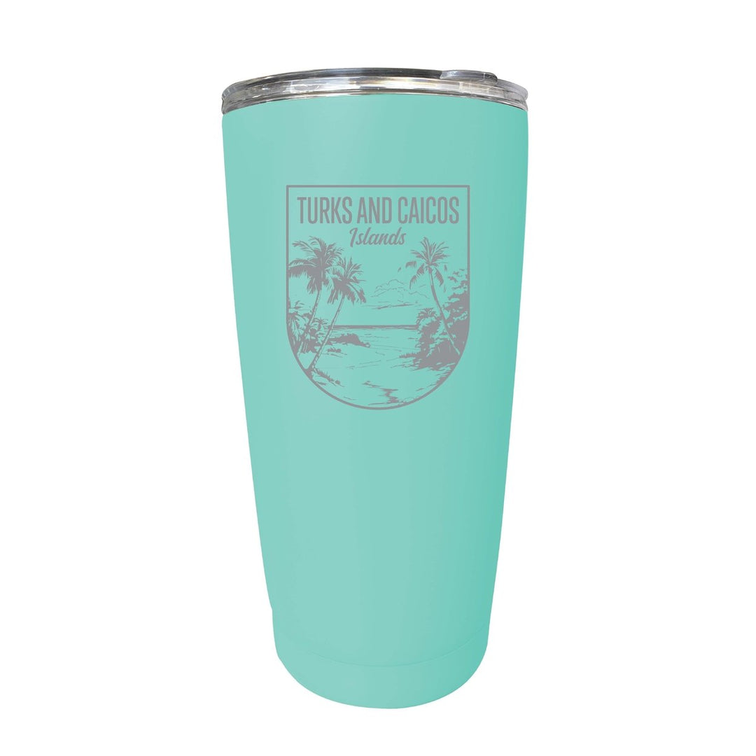 Turks and Caicos Islands Souvenir 16 oz Engraved Stainless Steel Insulated Tumbler Image 3