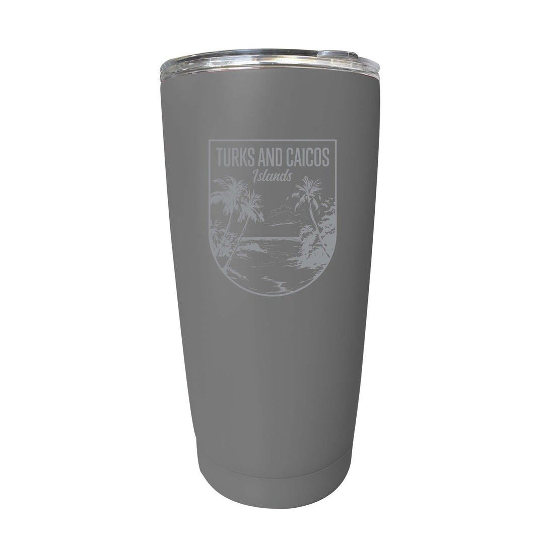 Turks and Caicos Islands Souvenir 16 oz Engraved Stainless Steel Insulated Tumbler Image 1