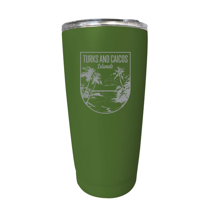 Turks and Caicos Islands Souvenir 16 oz Engraved Stainless Steel Insulated Tumbler Image 7