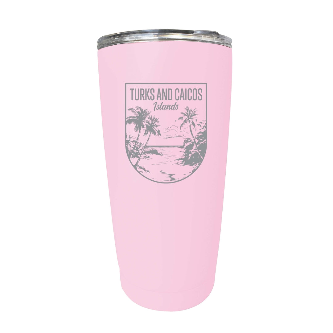 Turks and Caicos Islands Souvenir 16 oz Engraved Stainless Steel Insulated Tumbler Image 9