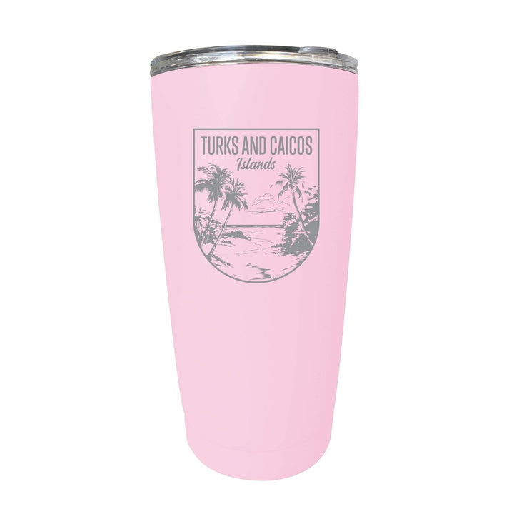 Turks and Caicos Islands Souvenir 16 oz Engraved Stainless Steel Insulated Tumbler Image 1