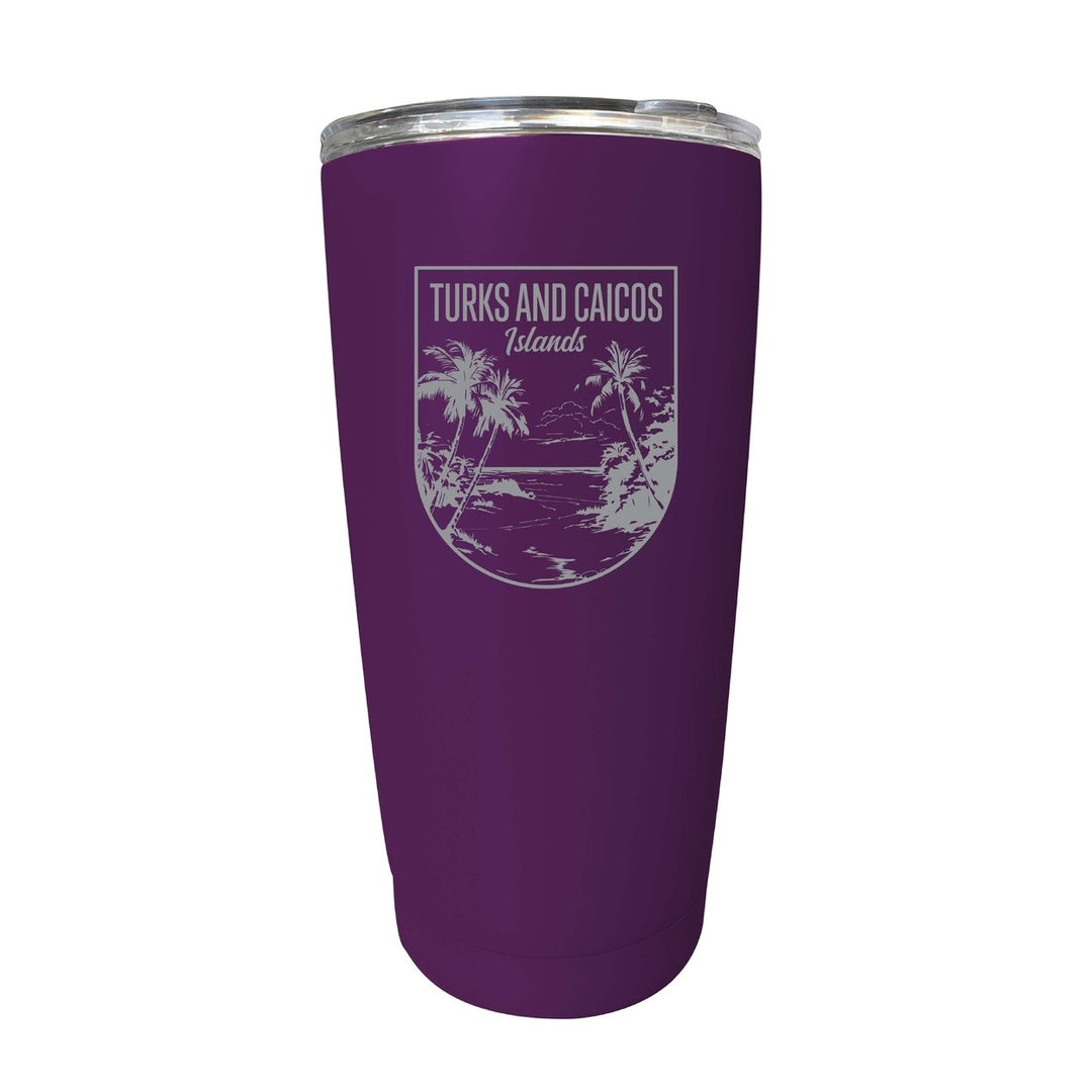 Turks and Caicos Islands Souvenir 16 oz Engraved Stainless Steel Insulated Tumbler Image 10