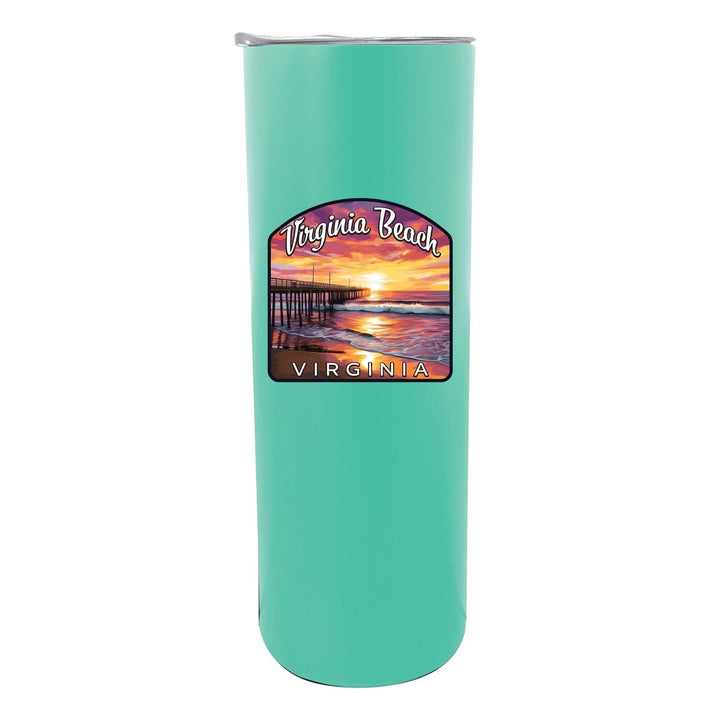 Virginia Beach Viginia Design A Souvenir 20 oz Insulated Stainless Steel Skinny Tumbler Image 1