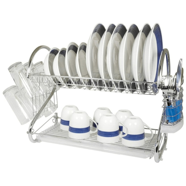 Better Chef 16 Inch Chrome Dish Rack 2 Level S Shaped Cutlery Holder DR-16 Image 3