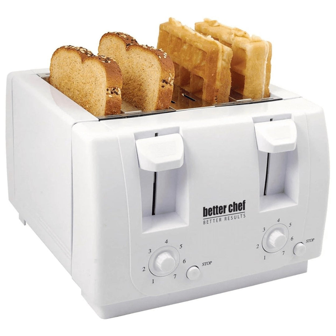 Better Chef 4-Slice Toaster Wide Slot Dual Control Black IM-242B Cool-Touch Image 1