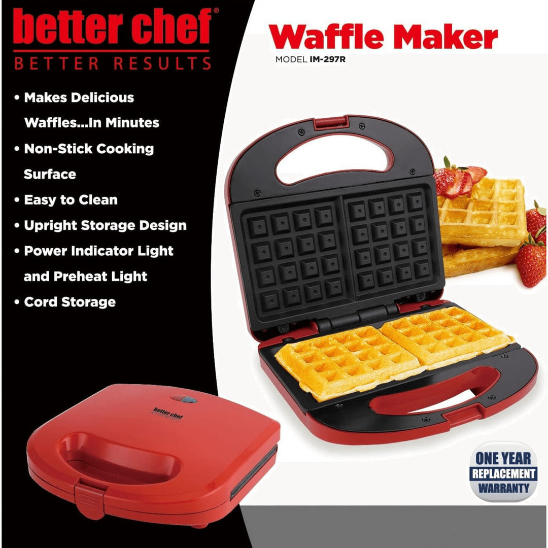 Better Chef Non-Stick Electric Waffle Maker IM-296B Black Compact Design Image 9