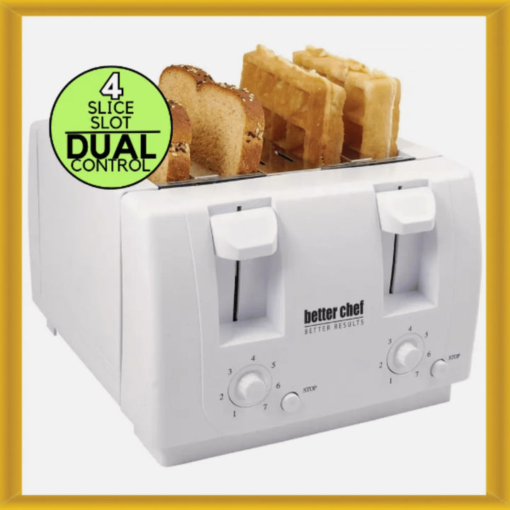 Better Chef 4-Slice Toaster Wide Slot Dual Control Black IM-242B Cool-Touch Image 3