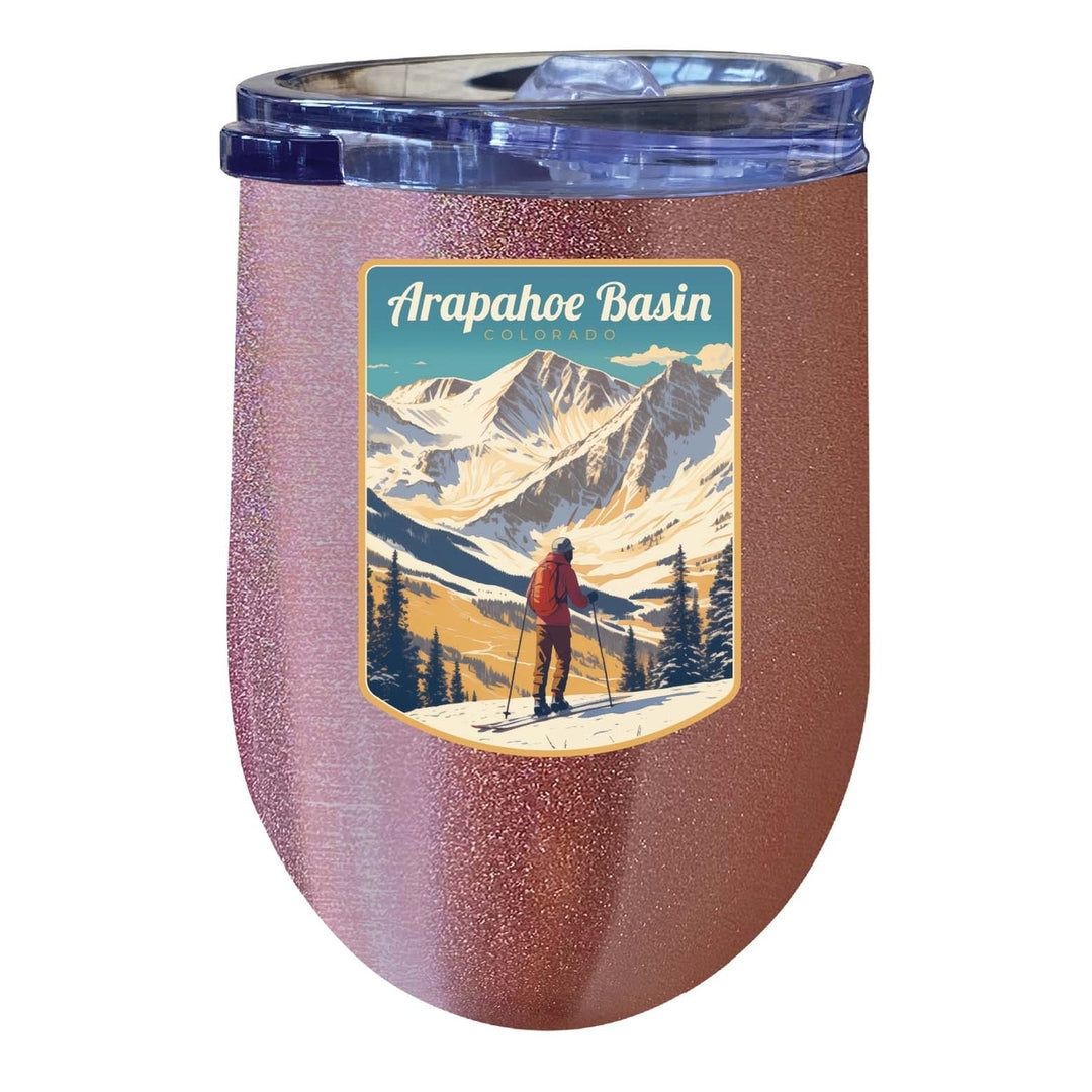 Arapahoe Basin Design A Souvenir 12 oz Insulated Wine Stainless Steel Tumbler Image 6