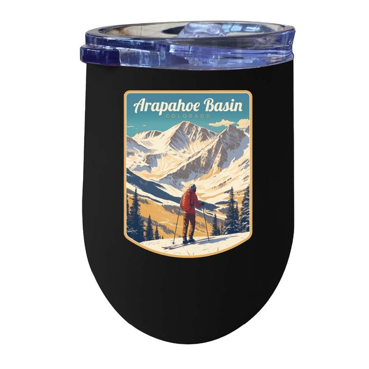 Arapahoe Basin Design A Souvenir 12 oz Insulated Wine Stainless Steel Tumbler Image 7