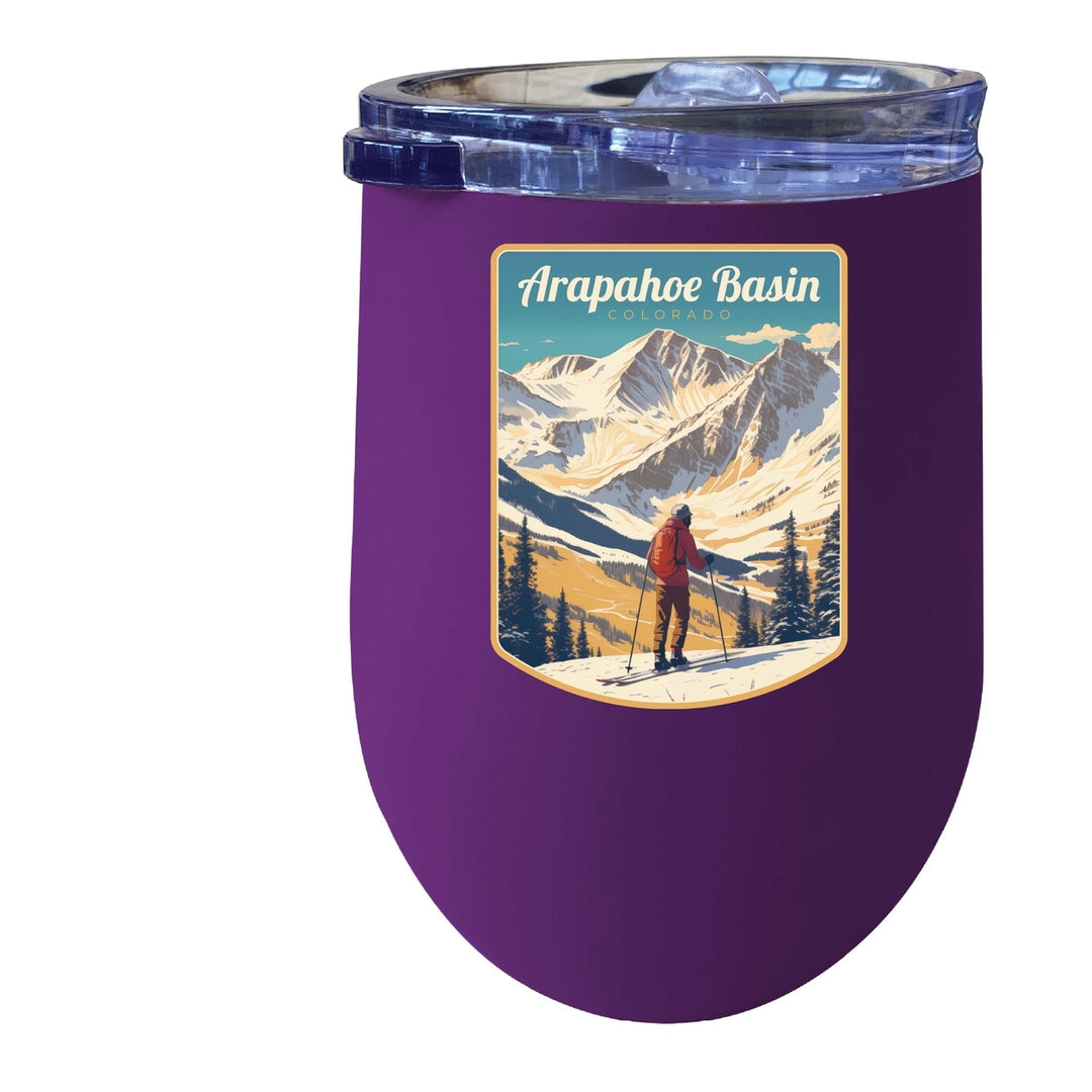 Arapahoe Basin Design A Souvenir 12 oz Insulated Wine Stainless Steel Tumbler Image 8