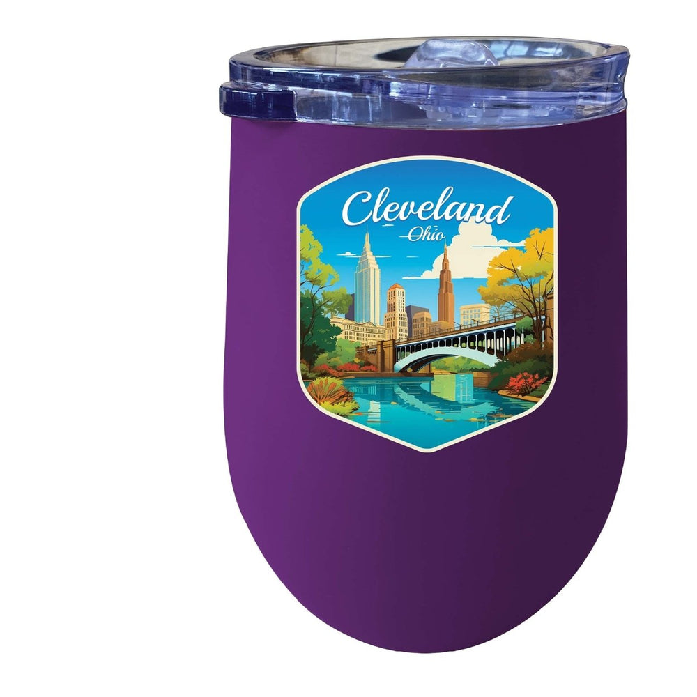 Cleveland Ohio Design B Souvenir 12 oz Insulated Wine Stainless Steel Tumbler Image 2