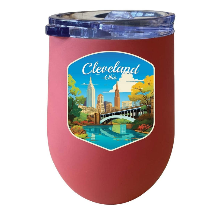 Cleveland Ohio Design B Souvenir 12 oz Insulated Wine Stainless Steel Tumbler Image 4