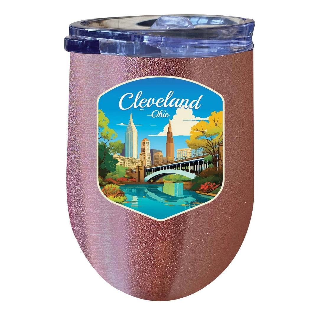 Cleveland Ohio Design B Souvenir 12 oz Insulated Wine Stainless Steel Tumbler Image 5