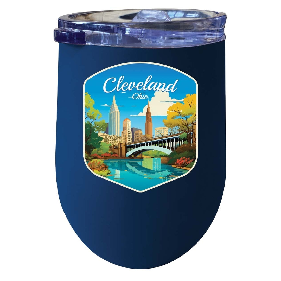 Cleveland Ohio Design B Souvenir 12 oz Insulated Wine Stainless Steel Tumbler Image 6