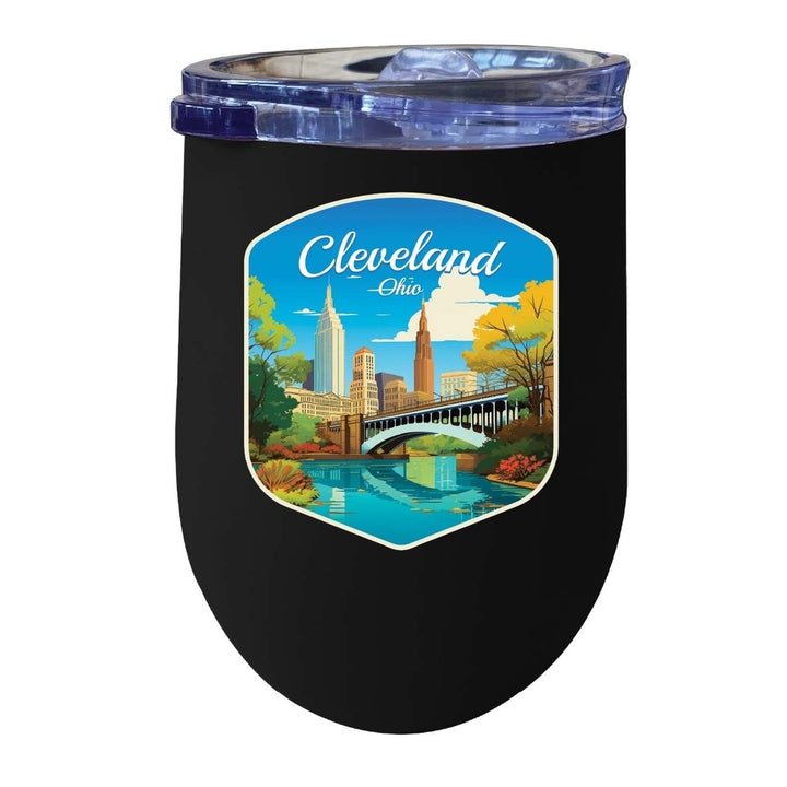 Cleveland Ohio Design B Souvenir 12 oz Insulated Wine Stainless Steel Tumbler Image 7