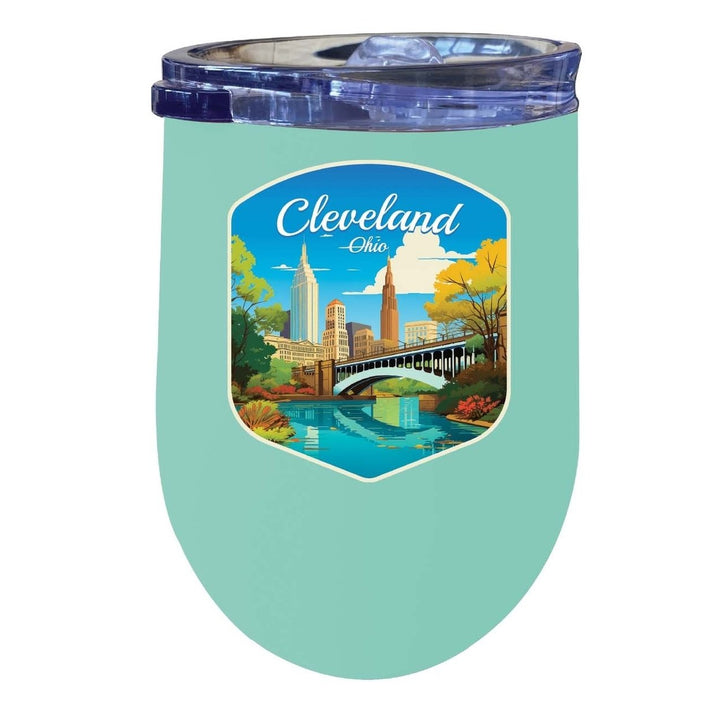 Cleveland Ohio Design B Souvenir 12 oz Insulated Wine Stainless Steel Tumbler Image 8