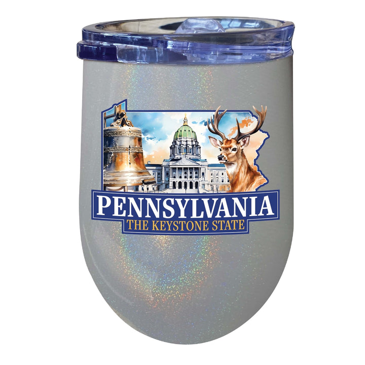 Pennsylvania Design D Souvenir 12 oz Insulated Wine Stainless Steel Tumbler Image 3