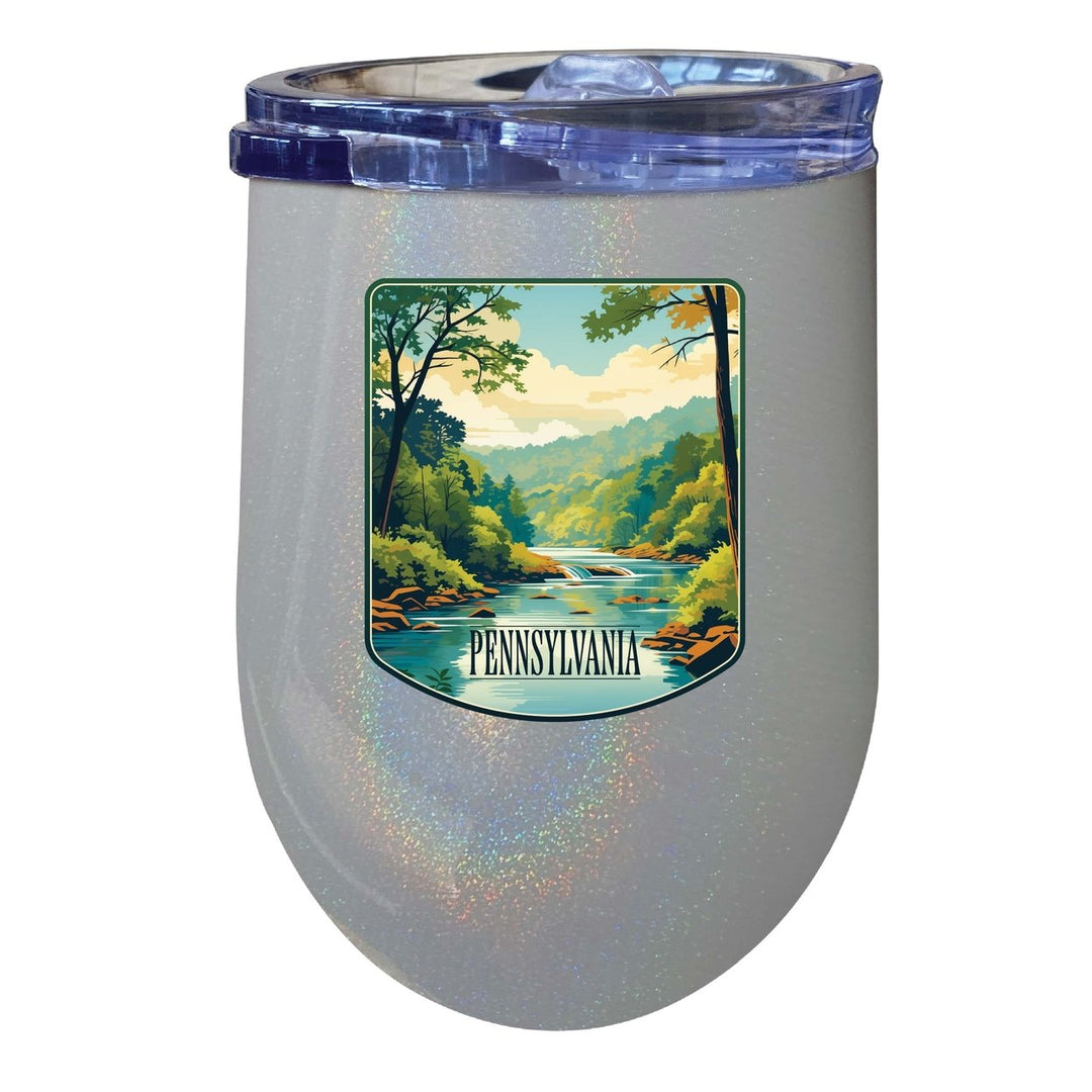 Pennsylvania Design B Souvenir 12 oz Insulated Wine Stainless Steel Tumbler Image 1