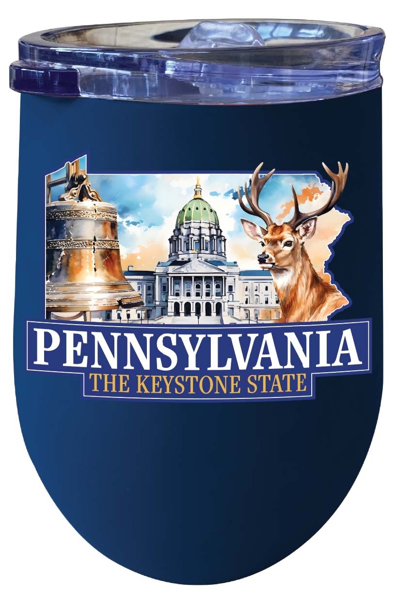 Pennsylvania Design D Souvenir 12 oz Insulated Wine Stainless Steel Tumbler Image 4