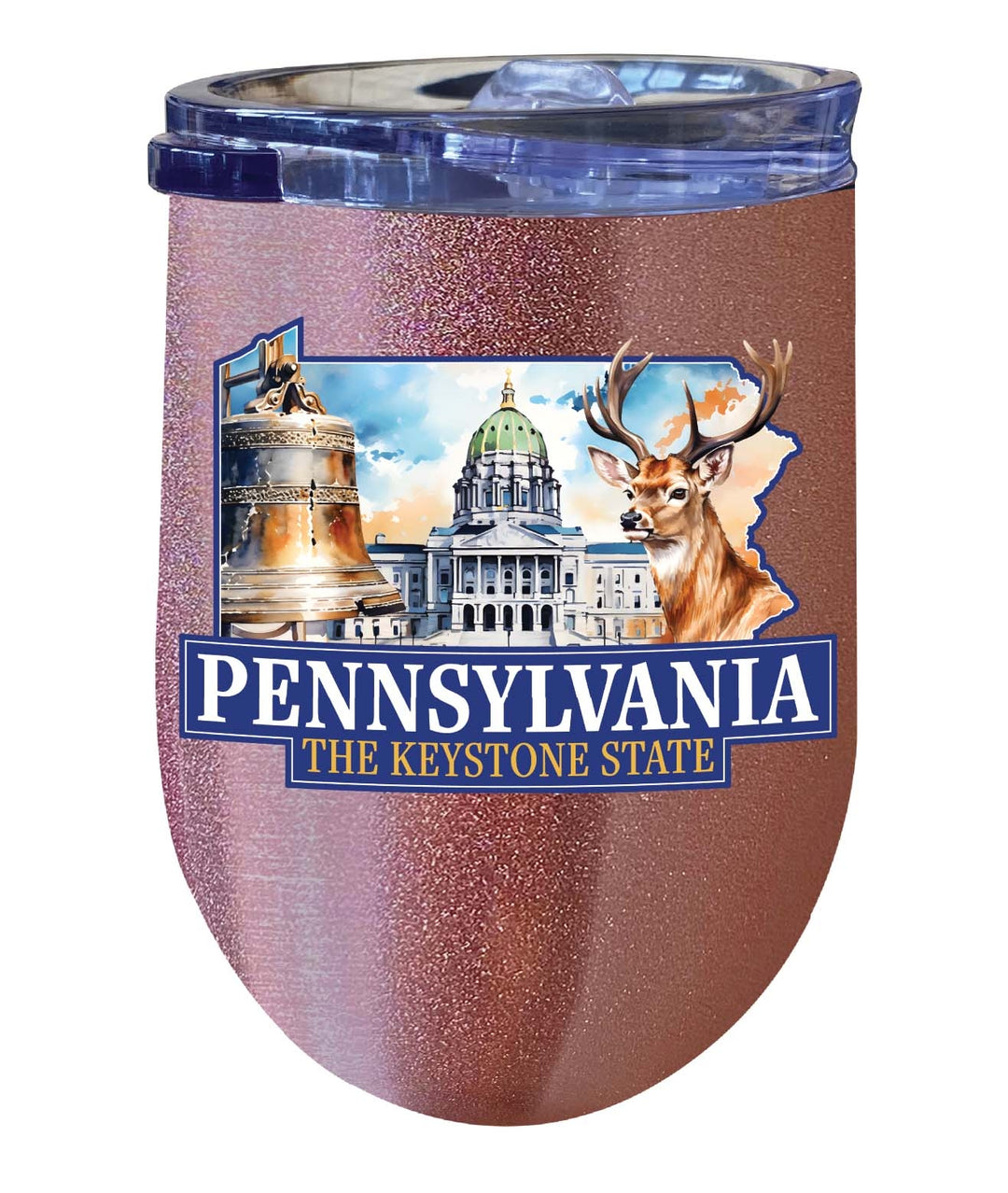 Pennsylvania Design D Souvenir 12 oz Insulated Wine Stainless Steel Tumbler Image 5